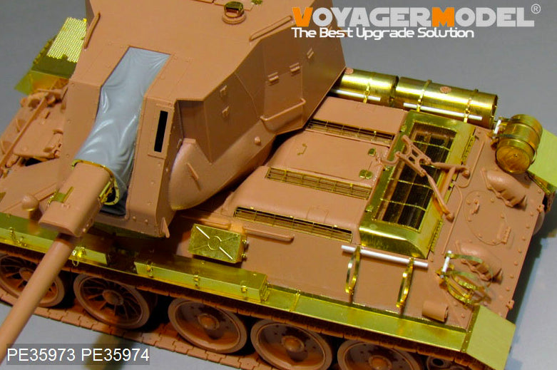 Foto del set de mejora de guardabarros en el T34/122 en escala 1:35 de Voyager Model referencia PE35974