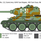 Decoración 2 de la maqueta del carro soviético T-34/85 de la planta 112 en escala 1:35 de Italeri referencia 6758
