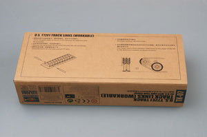 Reverso de la caja con el set de cadenas para el tanque norteamericano M24 Chaffee en escala 1:35 de Trumpeter referencia 02037