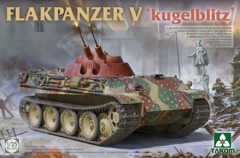 TAKOM (1/35) Flakpanzer Panther 20mm Flakvierling MG 151/20 and "Coelian" with 37mm Flakzwilling 341 2 in 1