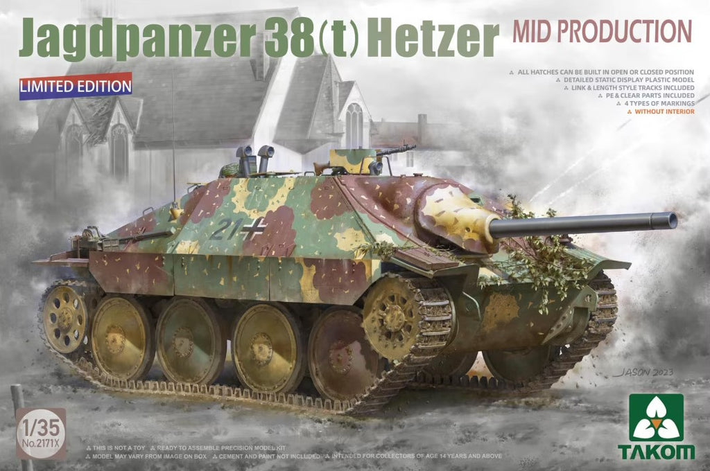 TAKOM (1/35) Jagdpanzer 38(t) Hetzer Mid Production Limited Edition (Without Interior)