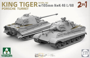 TAKOM (1/35) Sd.Kfz.182 King Tiger Porsche turret w/105m KwK 46 L/68 2 in 1