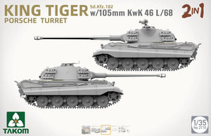 TAKOM (1/35) Sd.Kfz.  Torretta Porsche King Tiger 182 con 105 m KwK 46 L/68 2 in 1