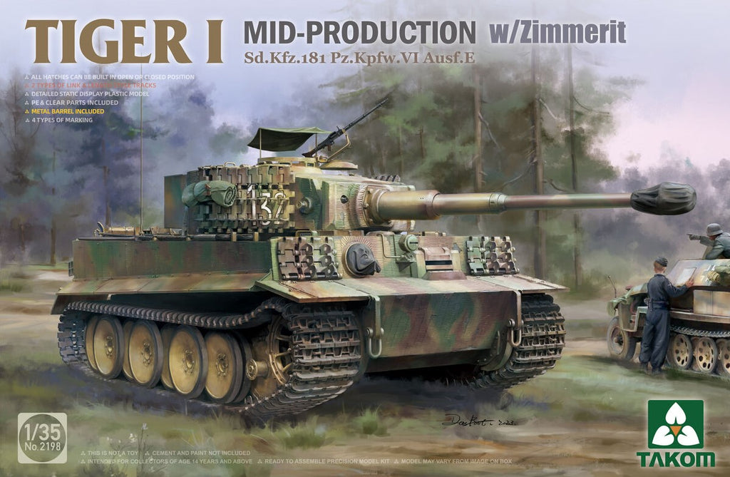 TAKOM (1/35) Tiger I Mid-Production w/Zimmerit - Sd.Kfz. 181 Pz.Kpfw. VI Ausf. E