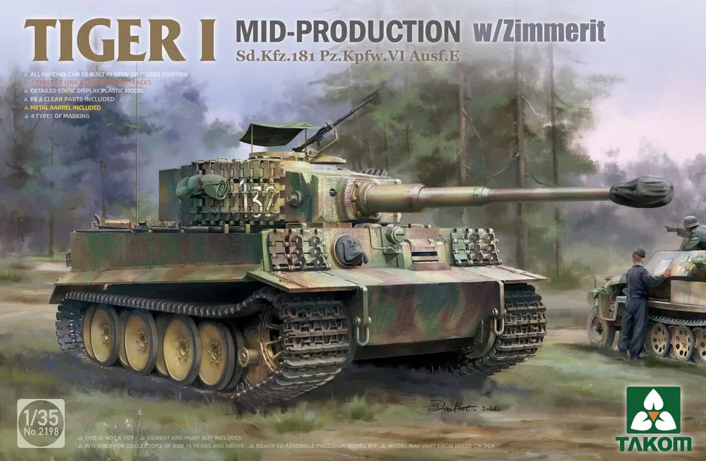 TAKOM (1/35) Tiger I Mid-Production w/Zimmerit - Sd.Kfz. 181 Pz.Kpfw. VI Ausf. E