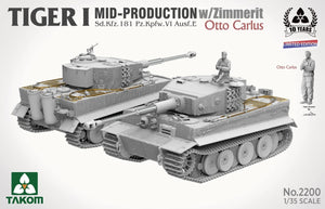 TAKOM (1/35) Tiger I Mid Production w/zimmerit Sd.Kfz. 181 Pz.Kpfw. VI Ausf. E - Otto Carius