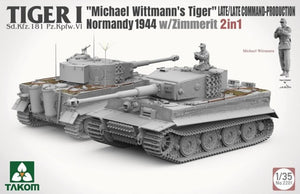 TAKOM (1/35) Tiger I Sd.Kfz.181 Pz.Kpfw.VI Ausf.E 'Michael Wittmann's Tiger' Normandy 1944 - Late/Late Command-Production With Zimmerit (2 In 1)