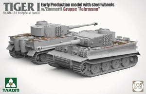 TAKOM (1/35) Tiger I Sd.Kfz.181 Pz.Kpfw.VI Ausf.E - Early-Production Model With Steel Wheels And Zimmerit, Gruppe 'Fehrmann'