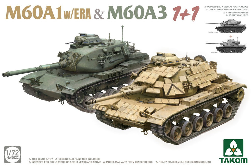 TAKOM (1/72) M60A1 w/ERA & M60A3 (1+1)