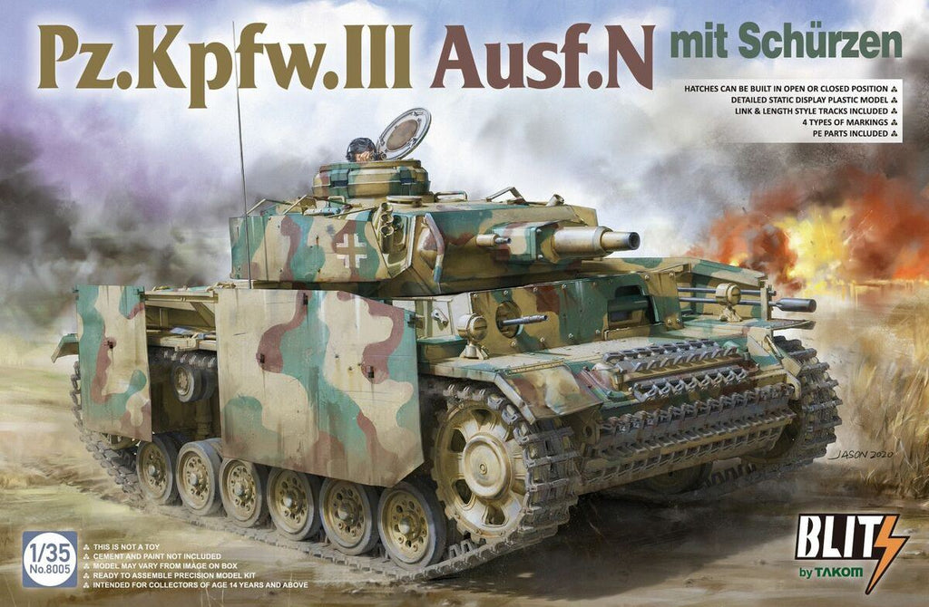 TAKOM (1/35) Pz.Kpfw.III Ausf.N mit Schurzen