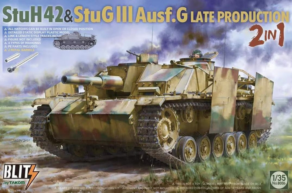 TAKOM (1/35) StuH 42 & StuG III Ausf. G Late Production 2 in 1