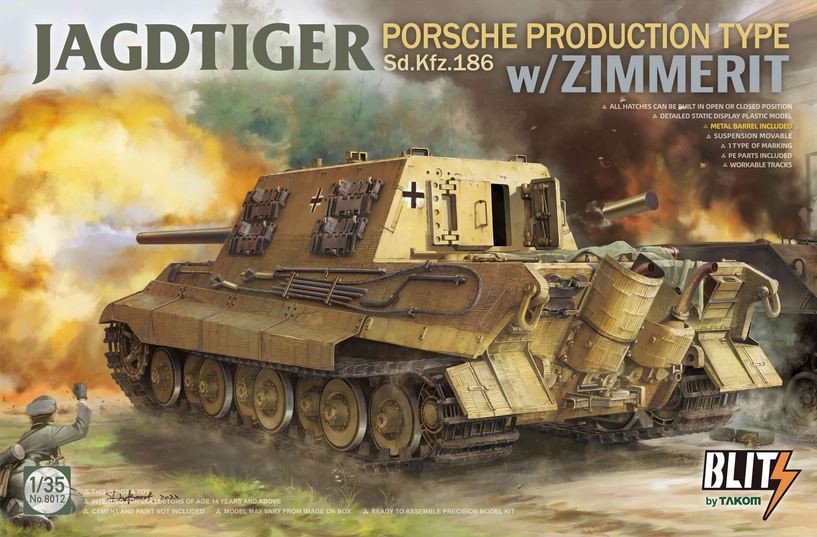 TAKOM (1/35) Jagdtiger Sd.Kfz. 186 Porsche production type w/Zimmerit