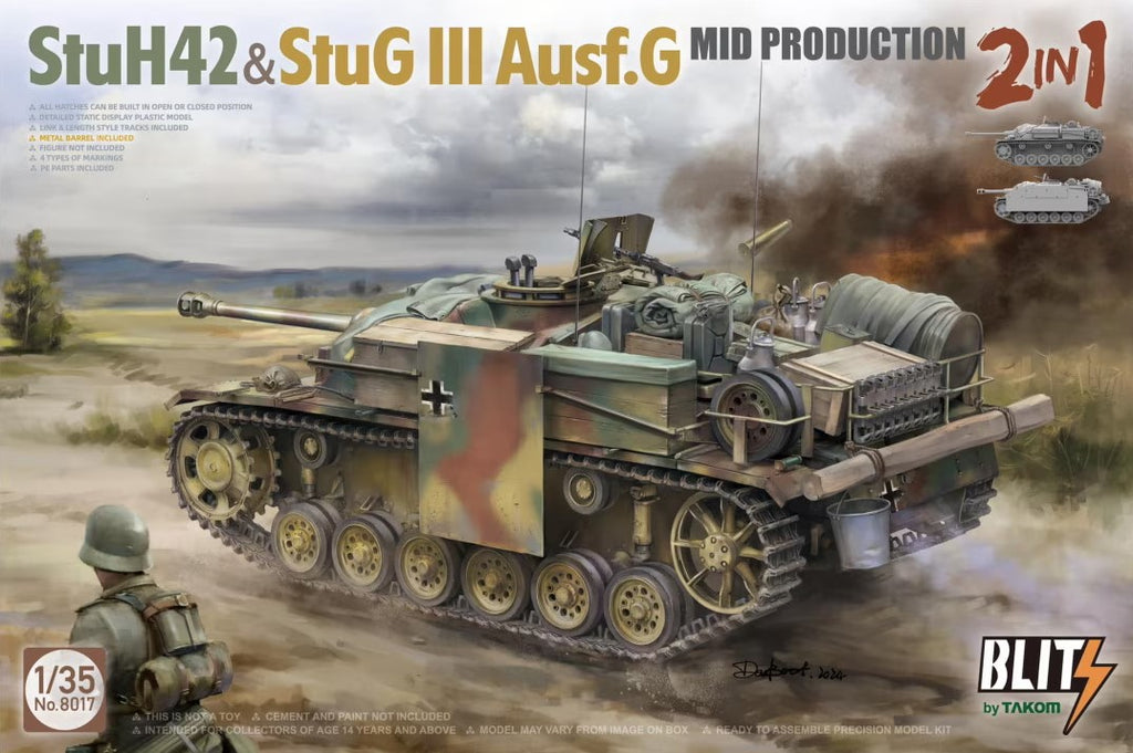 TAKOM (1/35) StuH 42 & StuG III Ausf. G Mid Production (2 in 1)