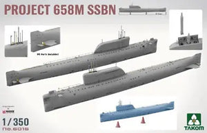 Detalle de la maqueta del proyecto de submarino nuclear soviético 658M en escala 1:350 de Takom referencia 6016