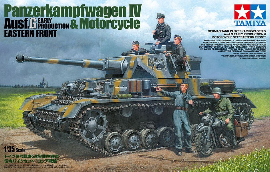 TAMIYA (1/35) Panzerkampfwagen IV Ausf G. Early Production & Motorcycle Eastern Front