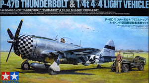 TAMIYA (1/48) P-47D Thunderbolt "Bubbletop" & 1/4-ton 4x4 Light Vehicle Set