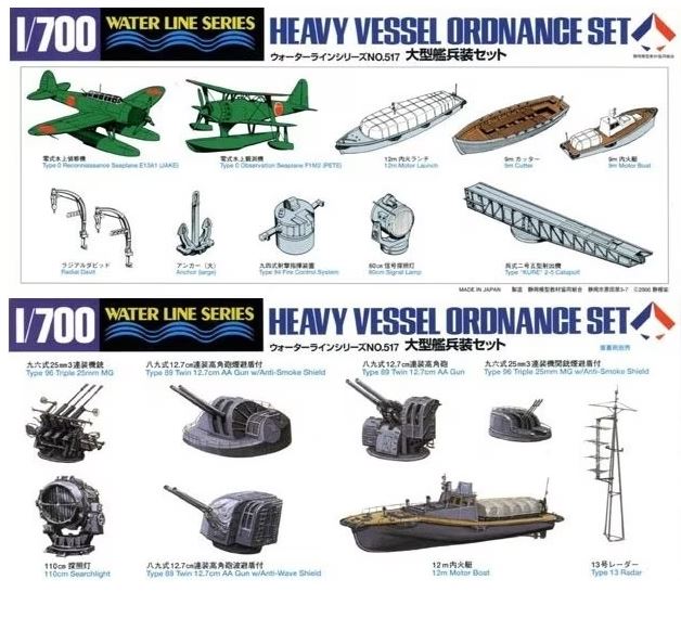 TAMIYA (1/700) Heavy Vessel Ordnance Set