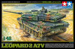Portada de la caja de la maqueta del tanque Leopard A27V de Tamiya en escala 1:48 referencia 32607