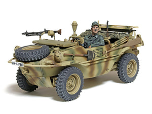 Foto izquierda de la maqueta del Schwimmwagen Tipo 166 en escala 1:35 de Tamiya referencia 35393