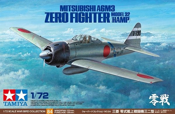 TAMIYA (1/72) Mitsubishi A6M3 Zero Fighter Model 32 (Hamp)