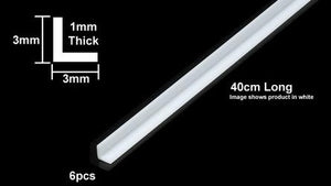 TAMIYA Clear Plastic Beams 3mm L-Shaped x 400 mm