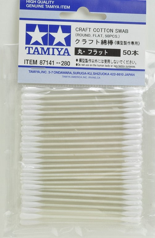 TAMIYA Craft Cotton Swab (Round, Flat) x50