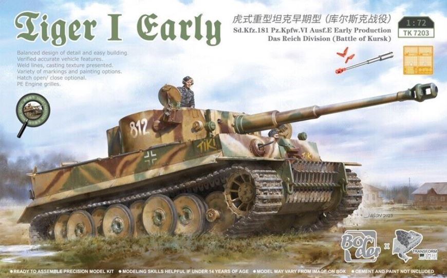 BORDER MODEL (1/72) Tiger I Early Das Reich Division (Battle of Kursk)