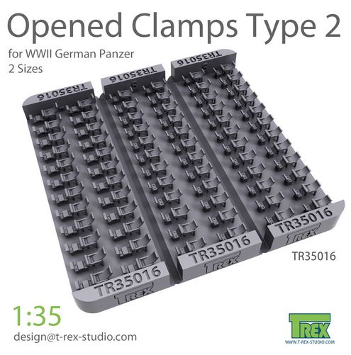 T-REX (1/35) Opened Clamps Type 2 for WWII German Panzer (2 sizes)