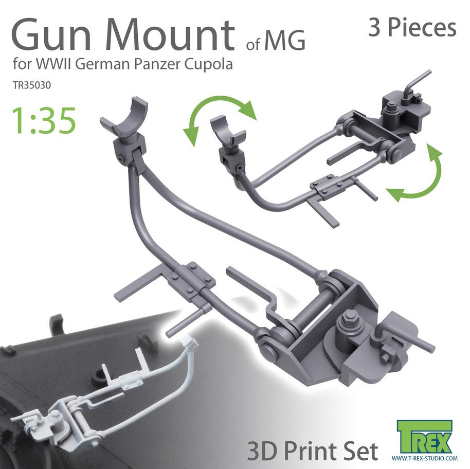 T-REX (1/35) WWII German MG AA Gun Cupola Mount (3 Pieces)