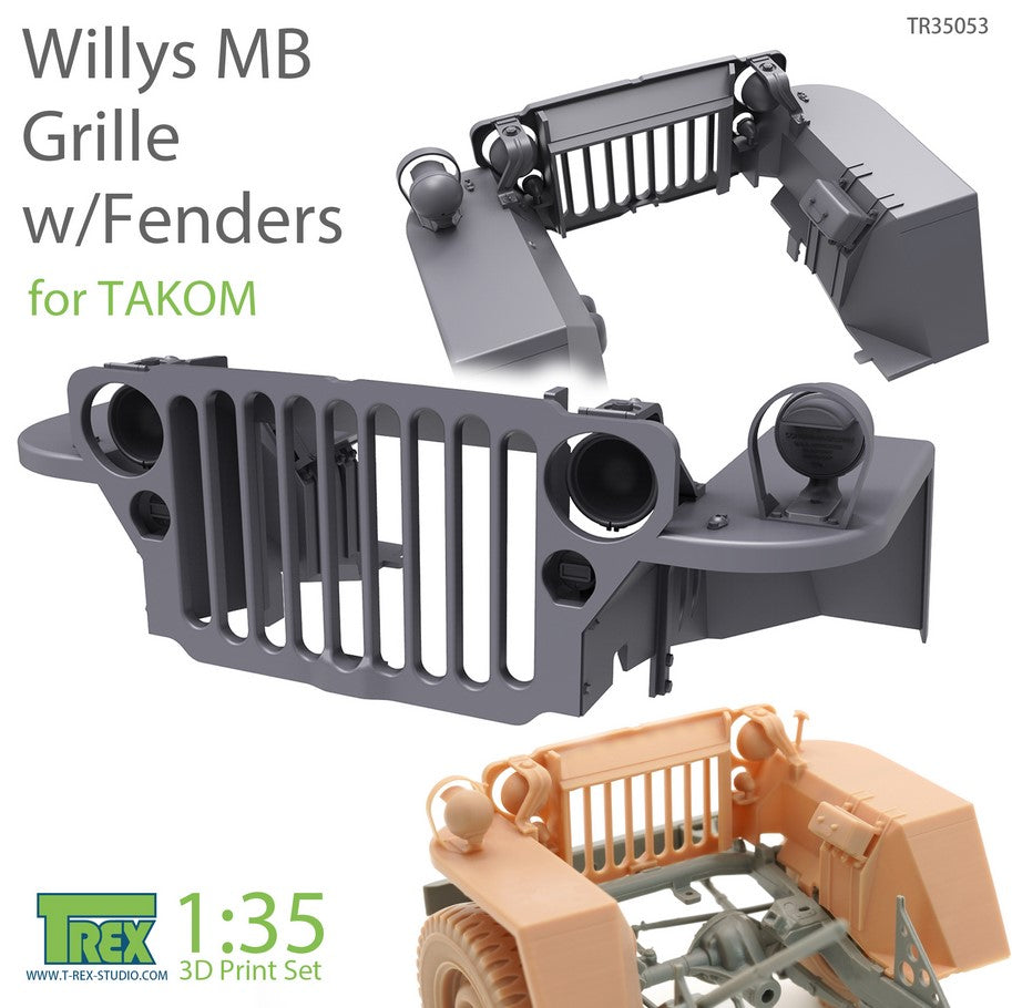 T-REX (1/35) Willys MB Grille w/Fenders Set for TAKOM