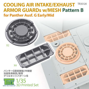 T-REX (1/35) Cooling Air Intake/Exhaust Armor Guards w/Mesh for Panther G Early/Mid Pattern B