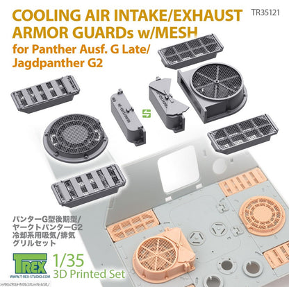 T-REX (1/35) Cooling Air Intake/Exhaust Armor Guards w/Mesh for Panther G Late/Jagdpanther G2