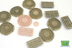 T-REX (1/35) Protezioni corazzate per presa d'aria/scarico raffreddamento con rete per Panther Ausf.D Presto