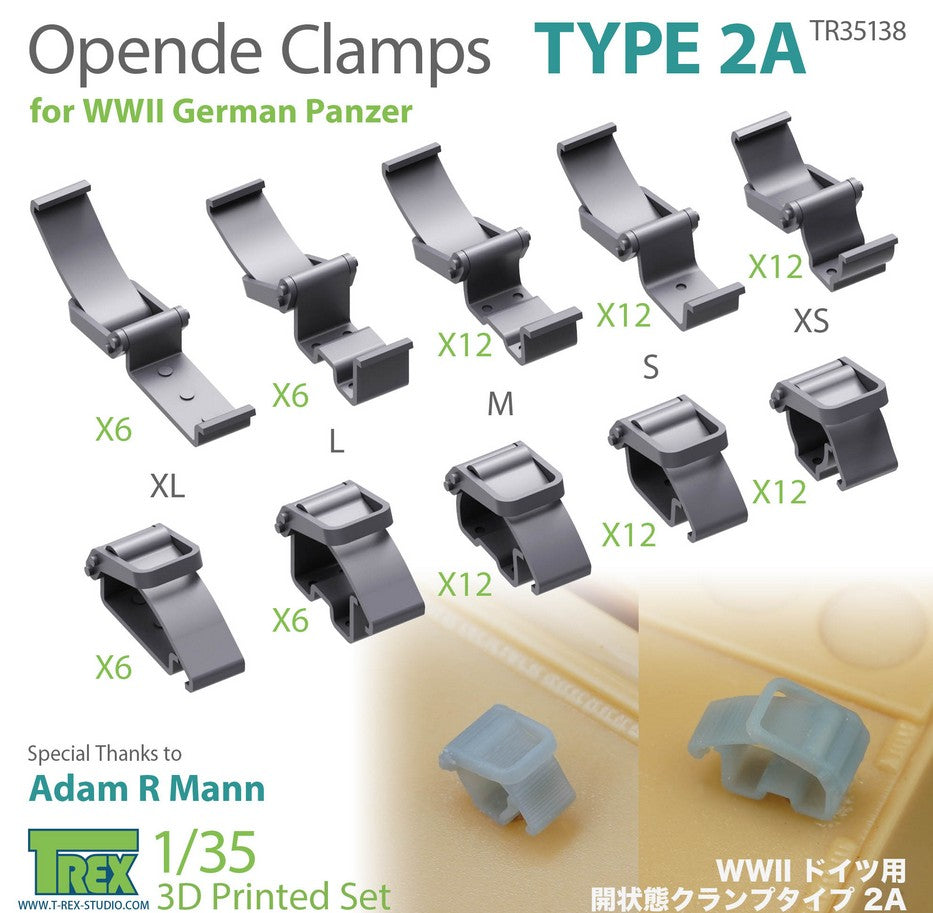 T-REX (1/35) Opened Clamps Type 2A for WWII German Panzer