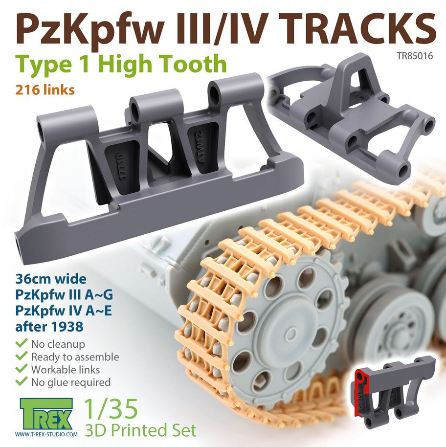 T-REX (1/35) PzKpfw.III/IV Tracks Type 1 High Tooth