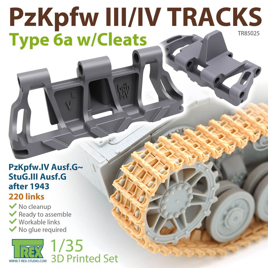 T-REX (1/35) PzKpfw.III/IV Tracks Type 6a w/Cleats
