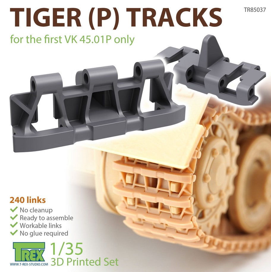 T-REX (1/35) Tiger(P) Tracks for the First VK 45. 01P Only