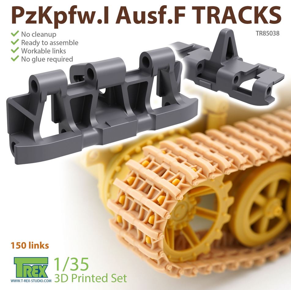 T-REX (1/35) PzKpfw I Tracks Late Type w/Cleats for Ausf.A/B