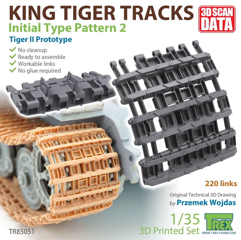 T-REX (1/35) King Tiger Tracks Initial Type Pattern 2