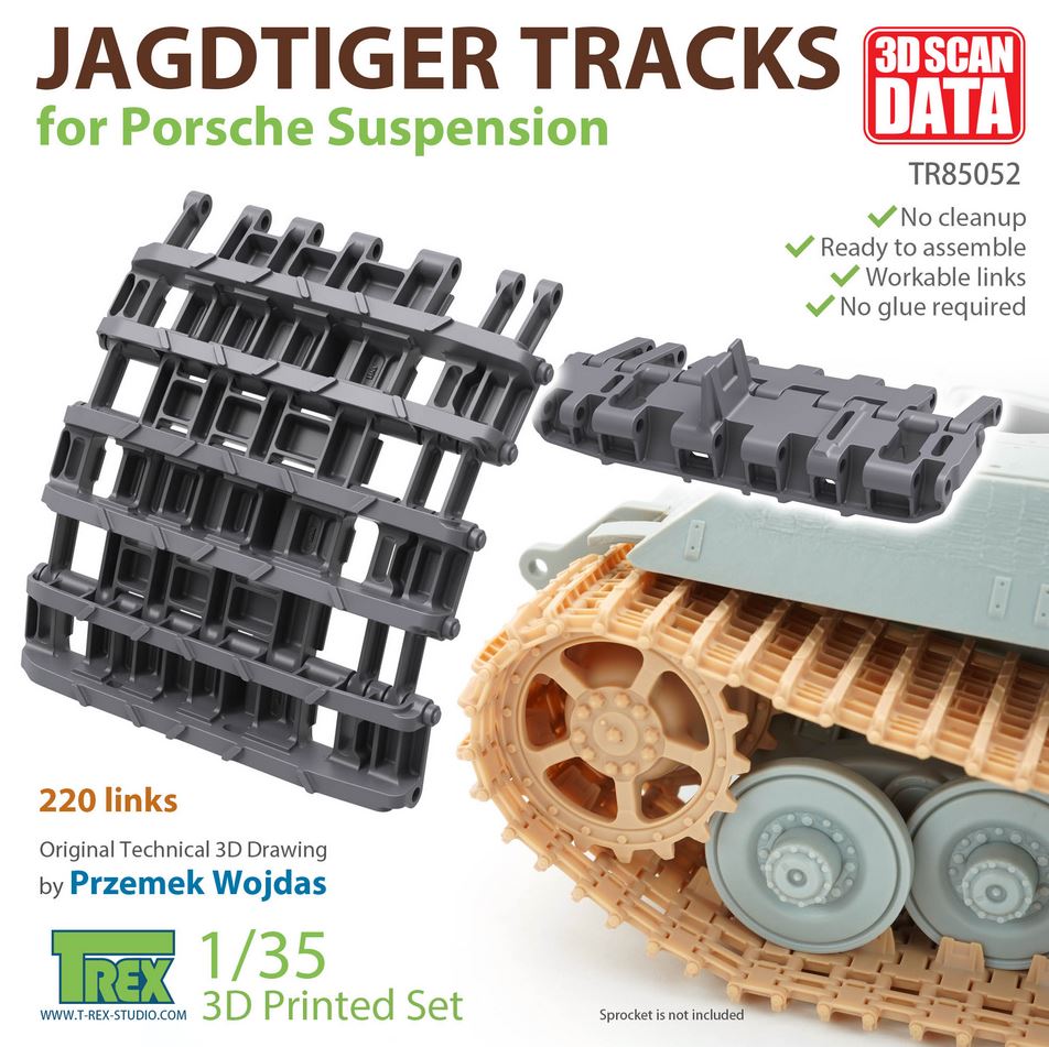 T-REX (1/35) Jagdtiger Tracks for Porsche Suspension
