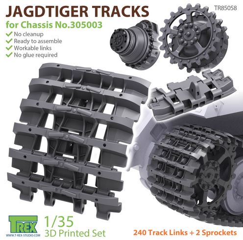 T-REX (1/35) Jagdtiger Tracks for Chassis No.305003 w/ Sprockets