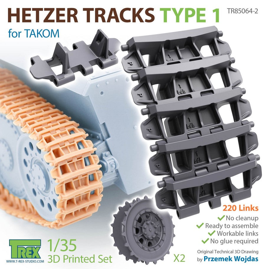 T-REX (1/35) Hetzer Tracks Type 1 for TAKOM