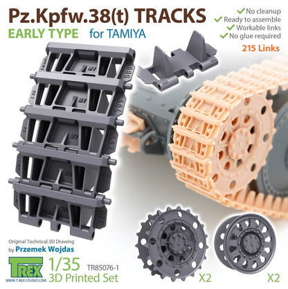 T-REX (1/35) Pz.Kpfw.  38(t) Pistes Type précoce pour TAMIYA