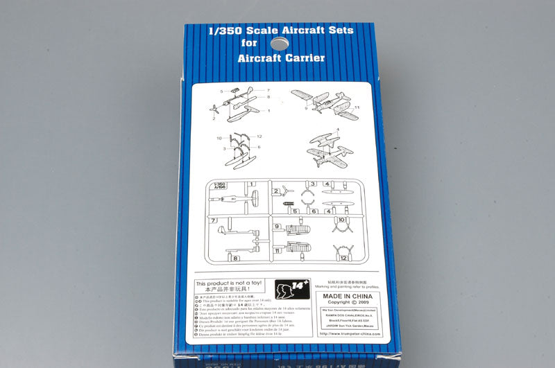 Contraportada de la caja del set de 6 hidroaviones alemanes Ar 196 en escala 1:350 de Trumpeter referencia 06206