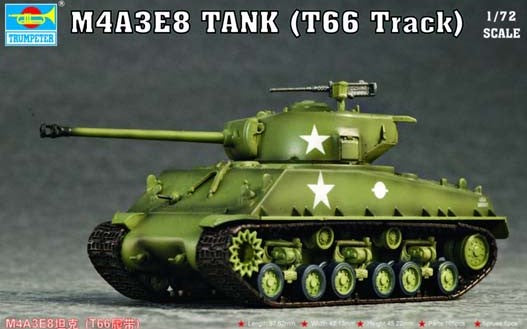 TRUMPETER (1/72) M4A3E8 Tank (T66 Track)