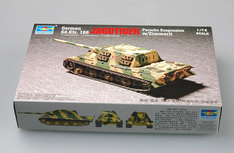 TRUMPETER (1/72) German Sd.Kfz. 186 Jagdtiger (Porsche Suspension w/Zimmerit)