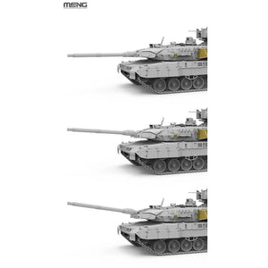 Detalle del movimiento de cañón de la maqueta del carro de combate alemán Leopard A28 en escala 1:35 de Meng referencia TS-57