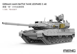 Foto delantera de la maqueta del carro de combate alemán Leopard A28 en escala 1:35 de Meng referencia TS-57