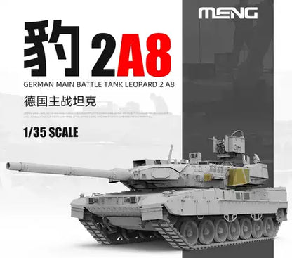 Portada de la caja de la maqueta del carro de combate alemán Leopard A28 en escala 1:35 de Meng referencia TS-57