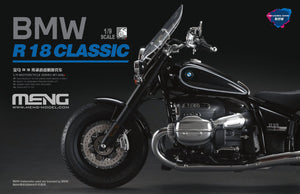 Portada de la caja de la maqueta de la moto BMW R18 Classic en escala 1:9 precoloreada de Meng referencia MT-006S